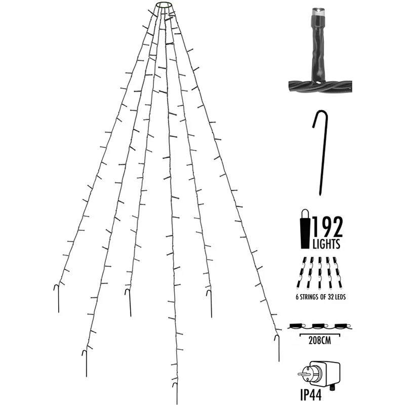 Vlaggenmast Verlichting 192 Led's - 208Cm Marcels Webwinkel