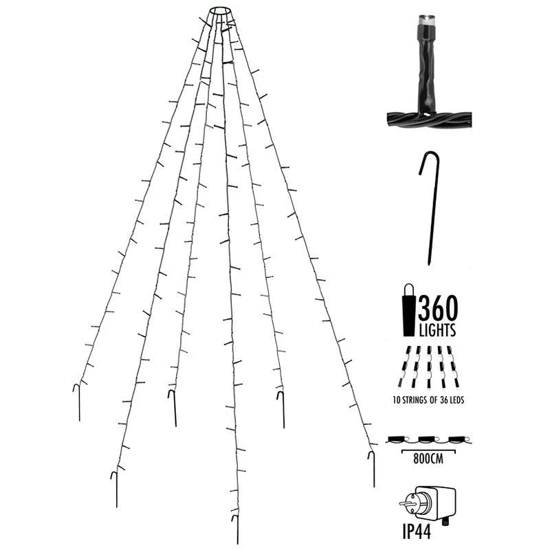 Vlaggenmast Verlichting 360 Led's - 800Cm Marcels Webwinkel