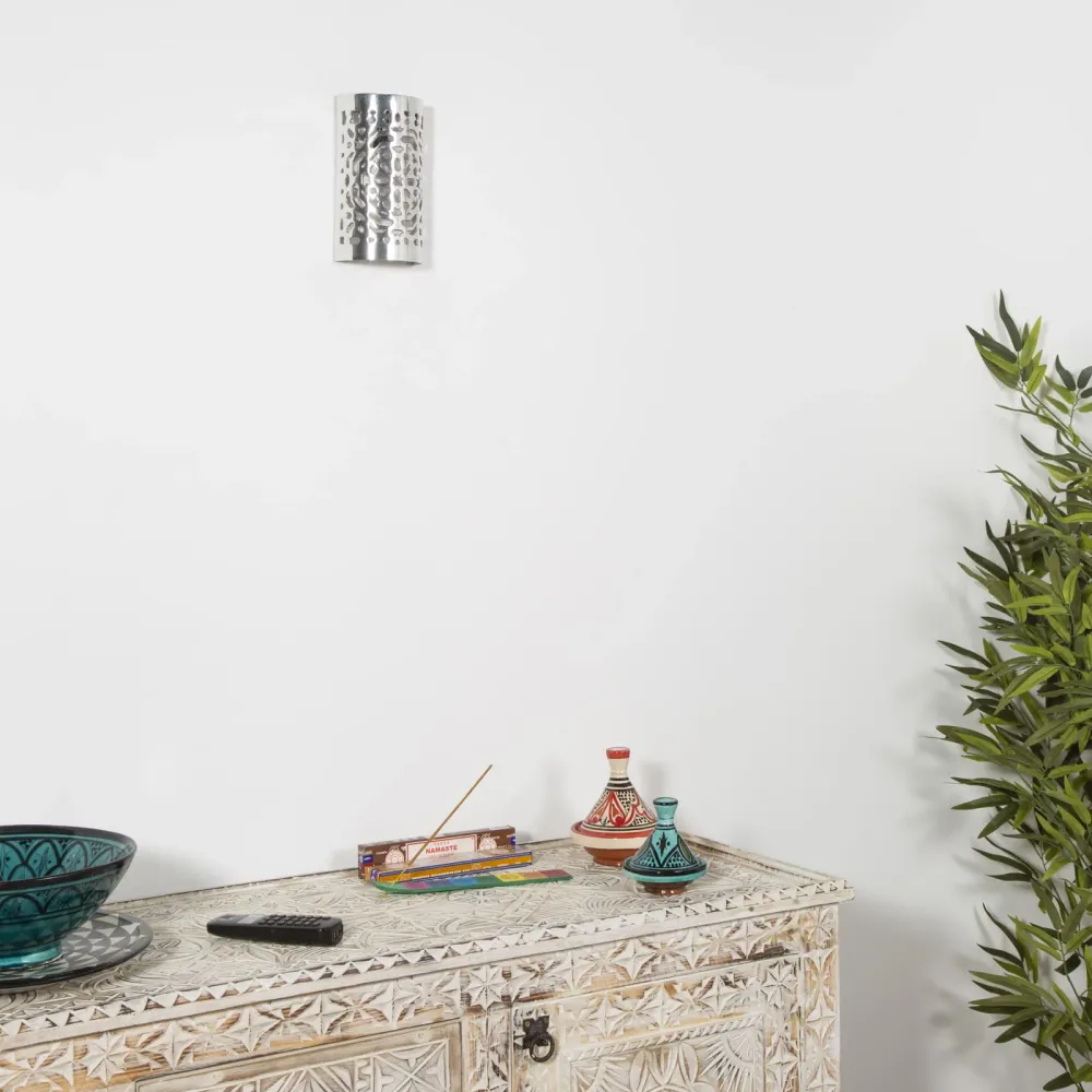 Marokkaanse aluminium wandlamp Hamra Sgir