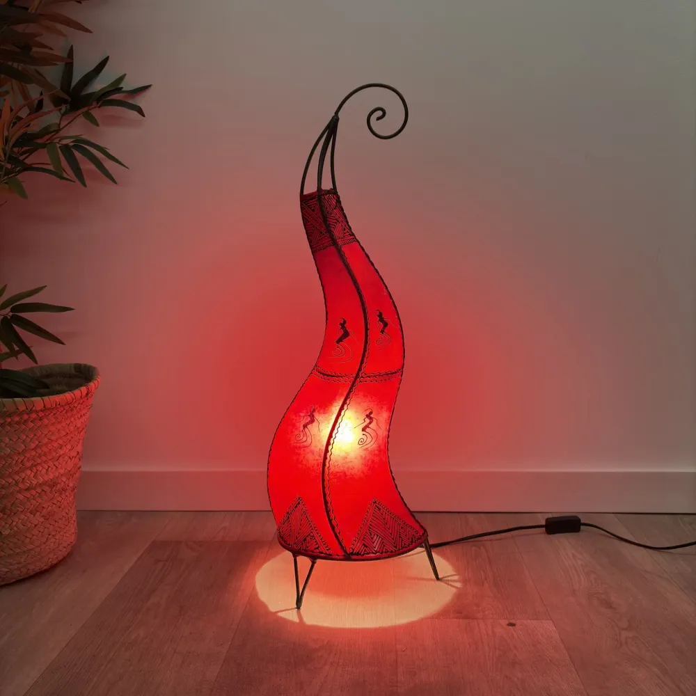 Marokkaanse leer en rode hennalamp 70cm