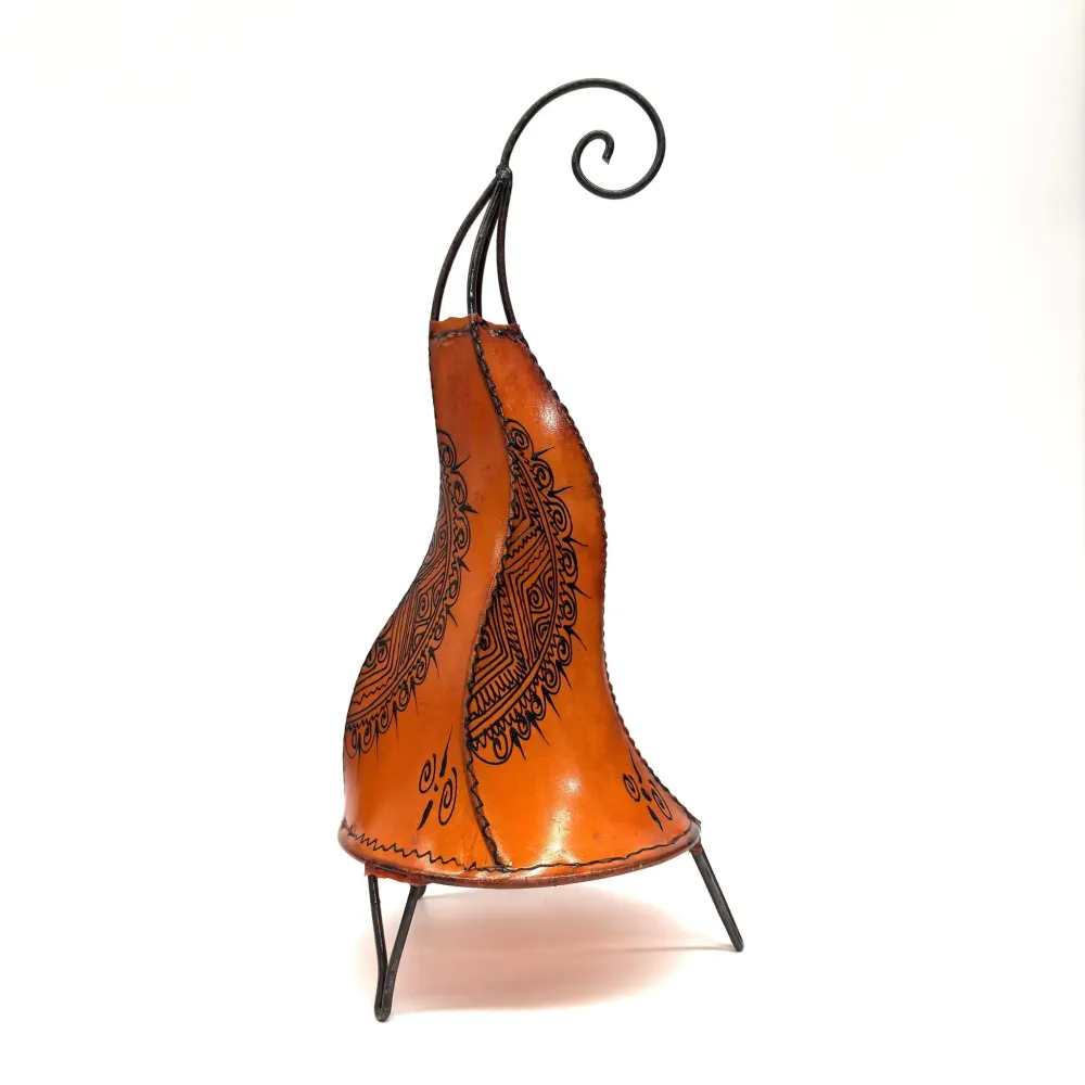 Marokkaanse oranje haan lederen lamp 50cm
