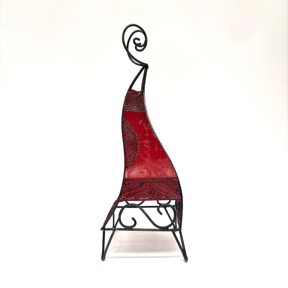 Marokkaanse rode piramide leren lamp 50cm