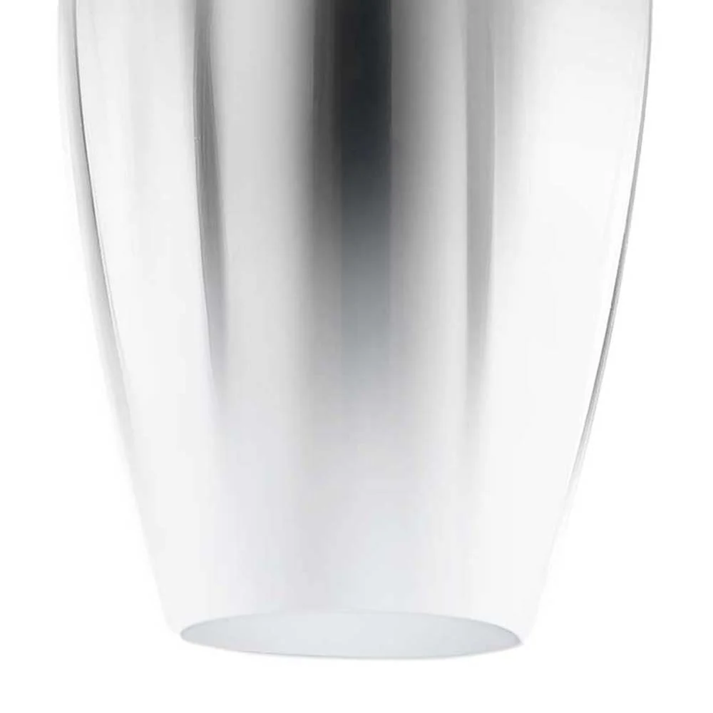 CANDIL CUERPO ALUMINIO CEPILLADO VIDRIO SOPLADO CROMADO 14X120CM E27 127V MAXXI
