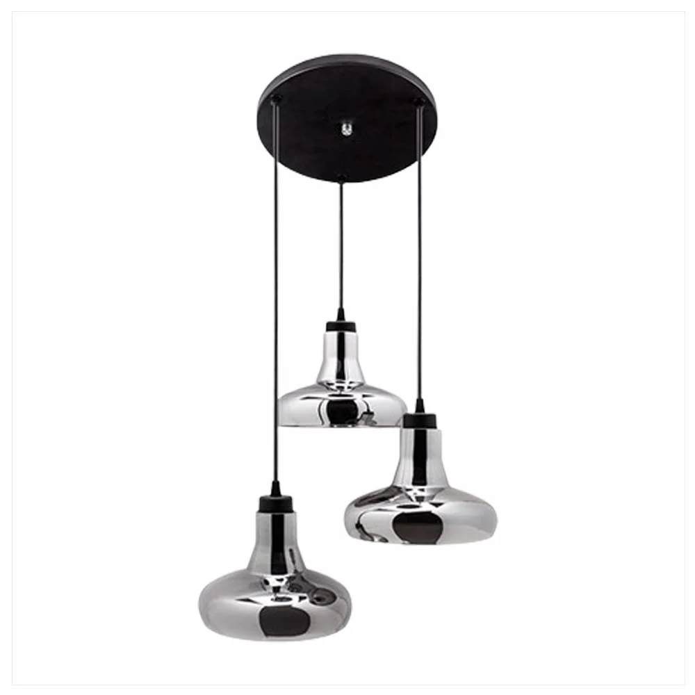 CANDIL 3 LUCES ALUMINIO VIDRIO CROMADO 20X120CM 3XE27 127V MAXXI