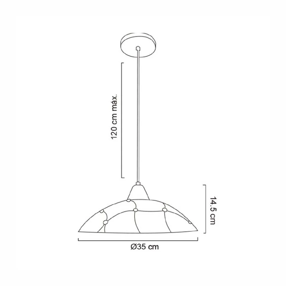 LUMINARIO CANDIL COLGANTE PANTALLA EN VIDRIO INCRUSTACIONES DE VIDRIO SOPORTE EN METAL COLOR BLANCO BASE METALICA Y CABLE...
