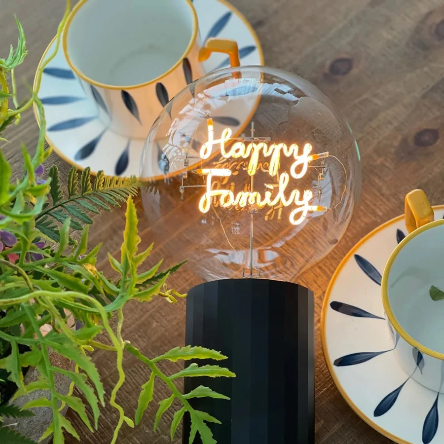 MITB Bulb Happy Family tekst lamp draadloos Message in the Bulb