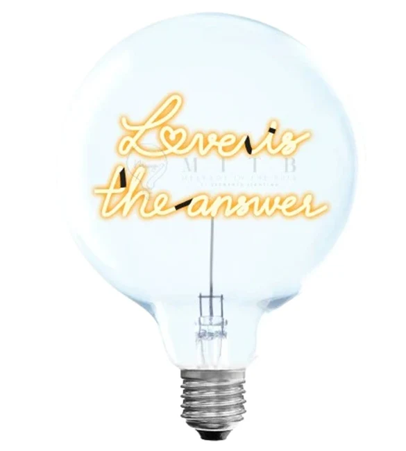 MITB Bulb Love is Answer LED tekst lamp draadloos Message in the Bulb