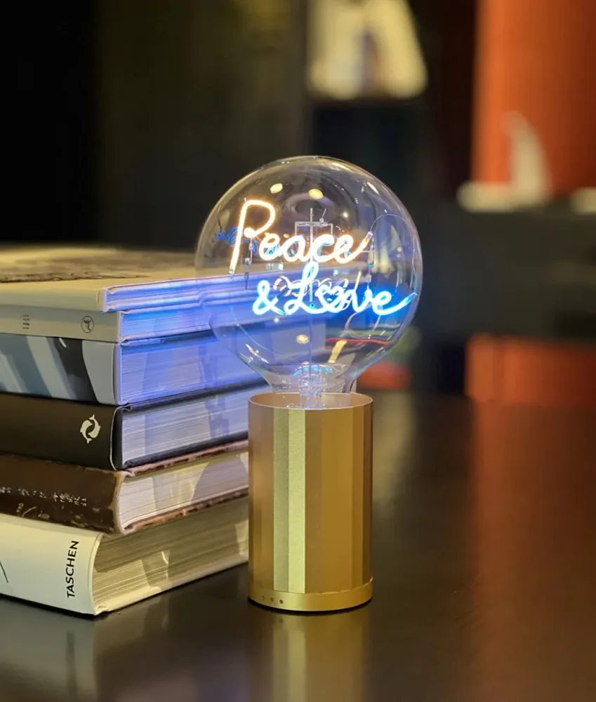 MITB Bulb Peace & Love LED tekst lamp draadloos Message in the Bulb