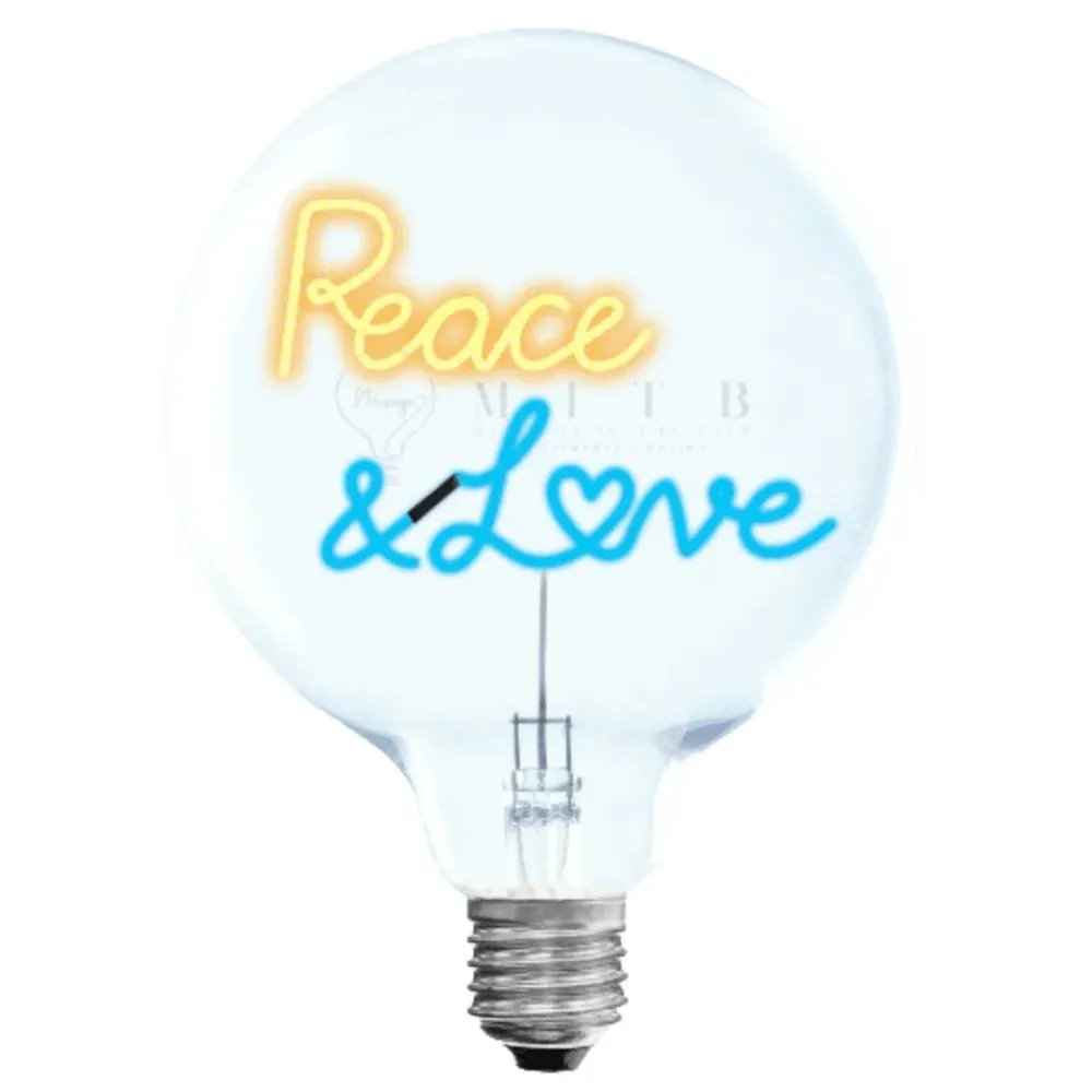 MITB Bulb Peace & Love LED tekst lamp draadloos Message in the Bulb