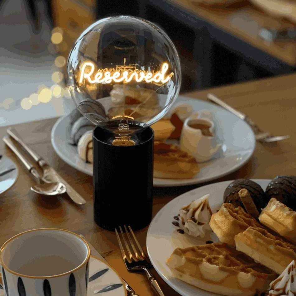 MITB Bulb Reserved LED tekst lamp draadloos Message in the Bulb