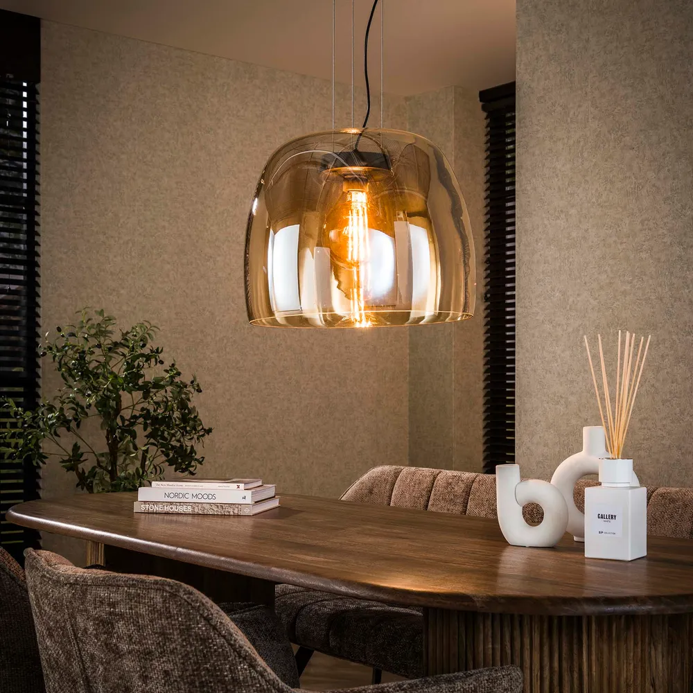 Hanglamp Lunaris XL - 1-lichts - Amberkleurig - Glas Meubelserie Lunaris