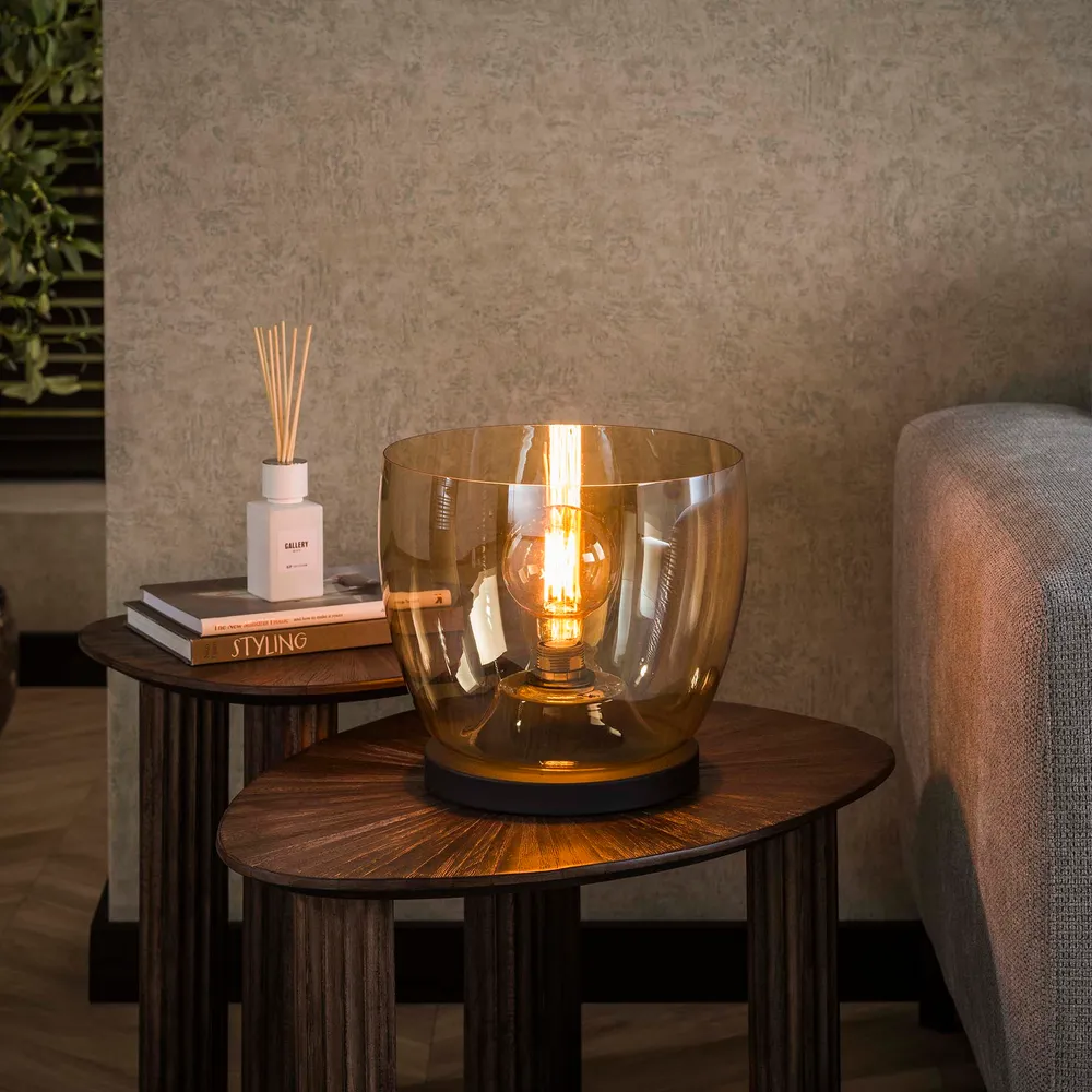 Vloerlamp Lunaris - Amberkleurig - Glas - Ø 29 cm Meubelserie Lunaris