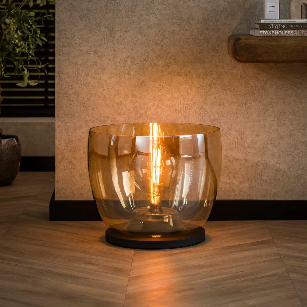 Vloerlamp Lunaris - Amberkleurig - Glas - Ø 48 cm Meubelserie Lunaris