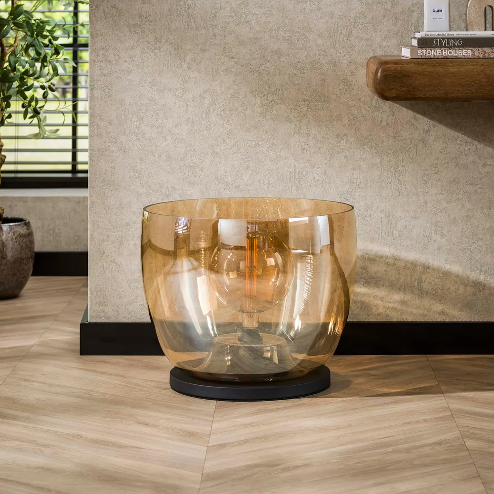 Vloerlamp Lunaris - Amberkleurig - Glas - Ø 48 cm Meubelserie Lunaris