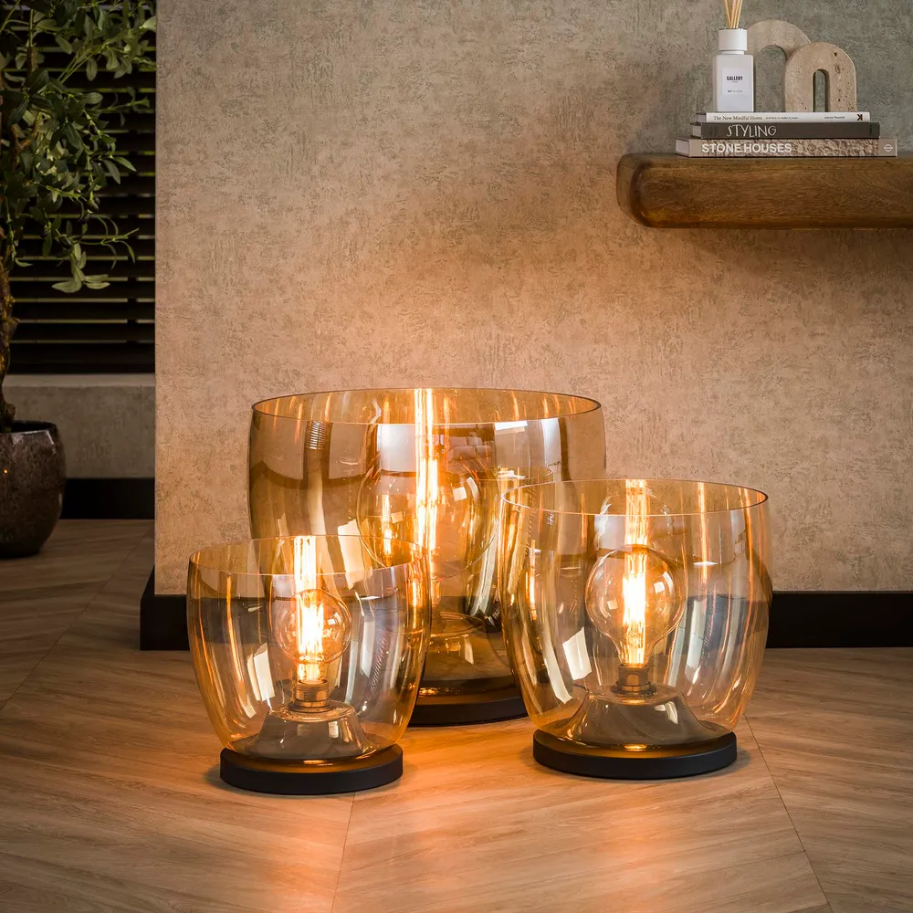 Vloerlamp Lunaris - Amberkleurig - Glas - Ø 48 cm Meubelserie Lunaris