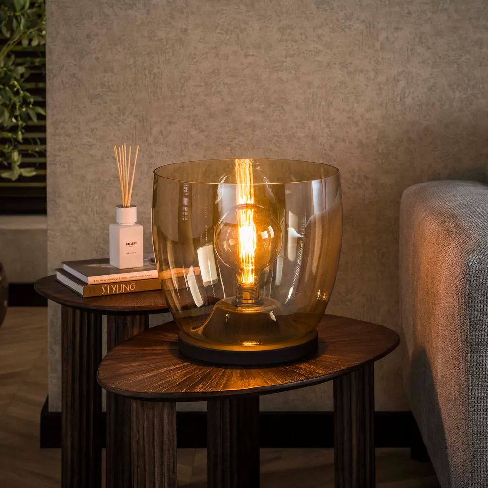 Vloerlamp Lunaris - Amberkleurig - Glas - Ø 33 cm Meubelserie Lunaris