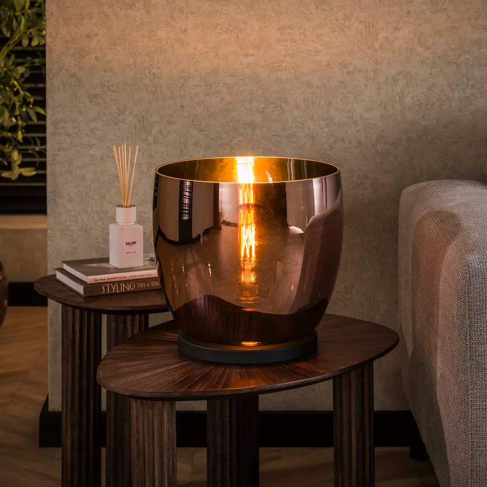 Vloerlamp Lunaris - Koper - Glas - Ø 33 cm Meubelserie Lunaris