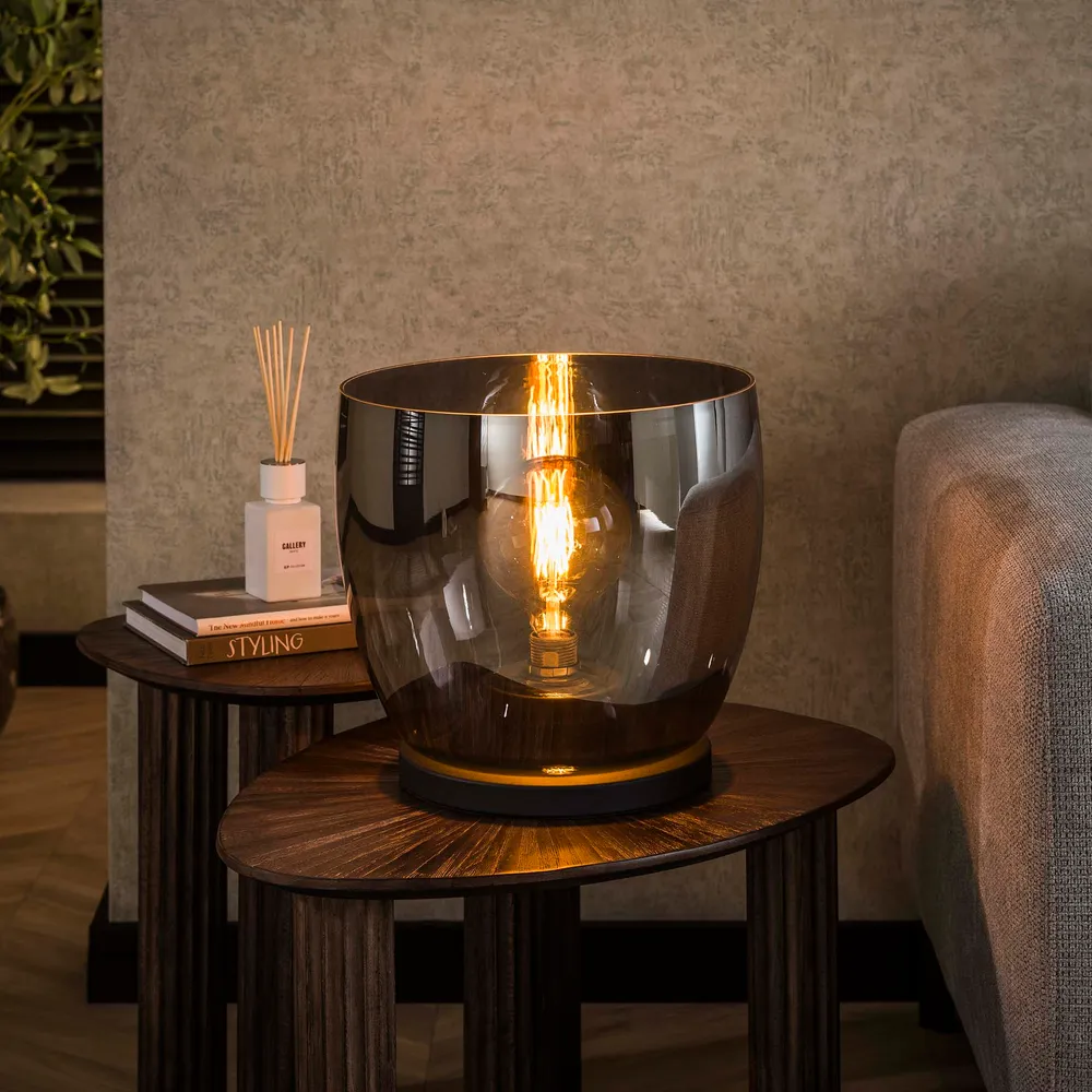 Vloerlamp Lunaris - Smoke - Glas - Ø 33 cm Meubelserie Lunaris