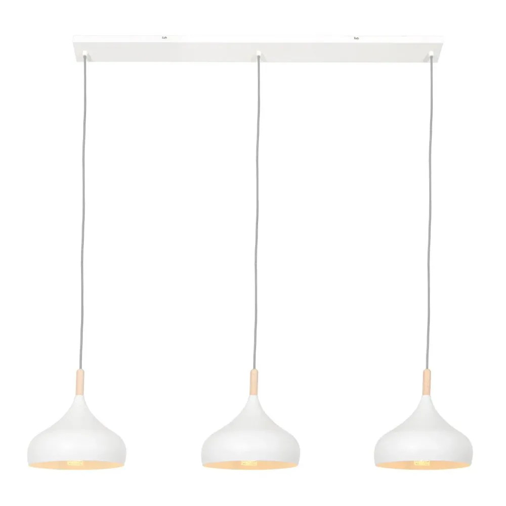 Mexlite hanglamp 3099w - 3 lichts - 106x 180 cm - wit