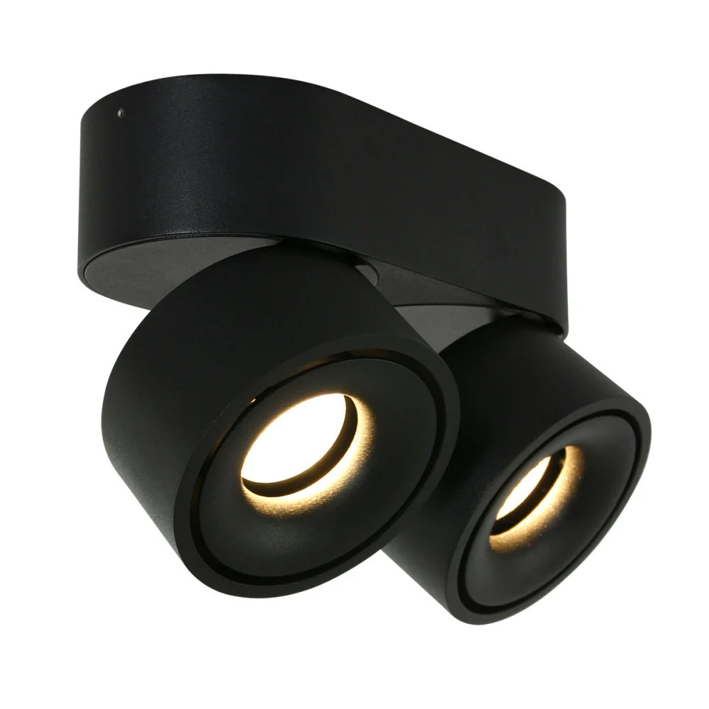 Mexlite spot fez - 2 lichts - 16x 8 cm - zwart