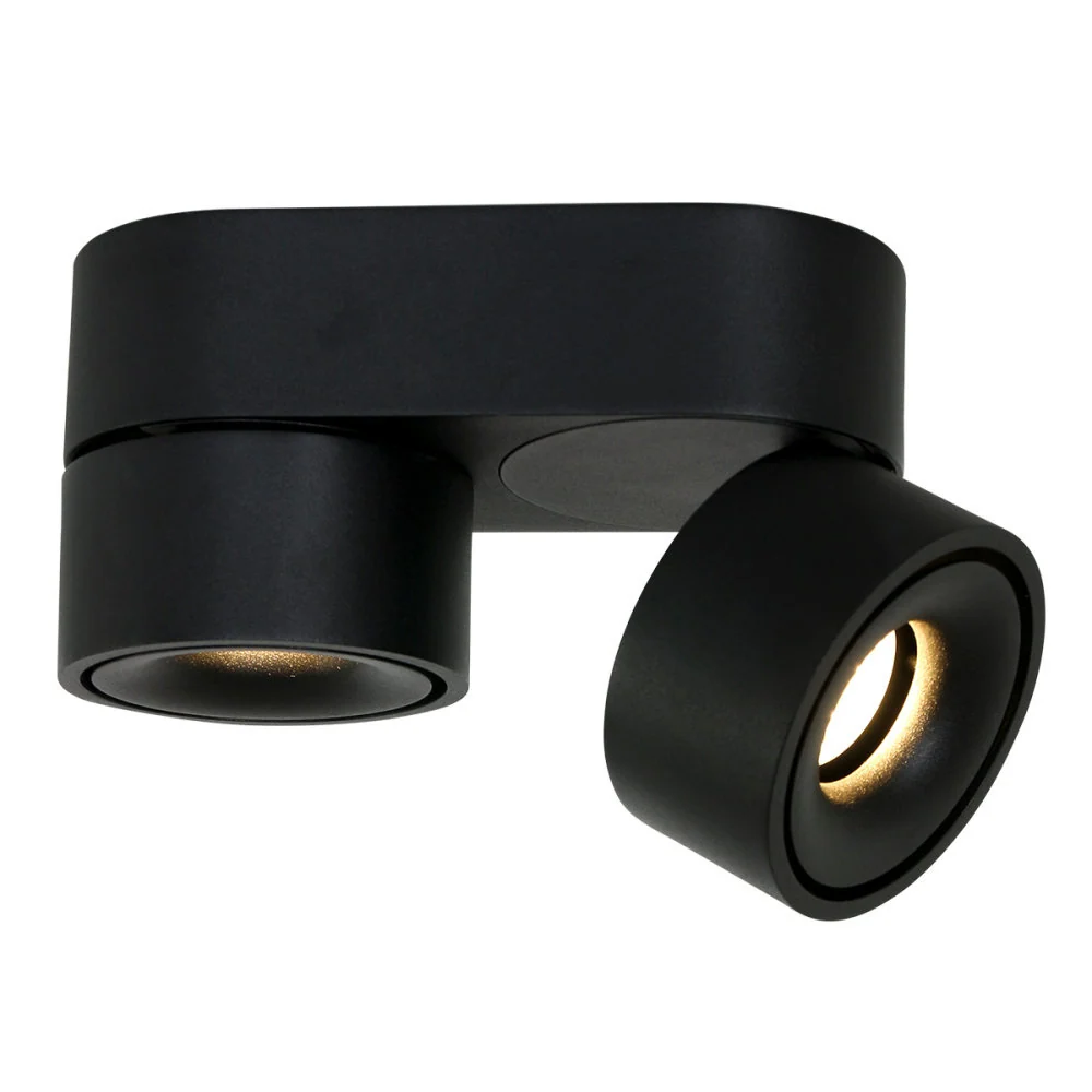 Mexlite spot fez - 2 lichts - 16x 8 cm - zwart