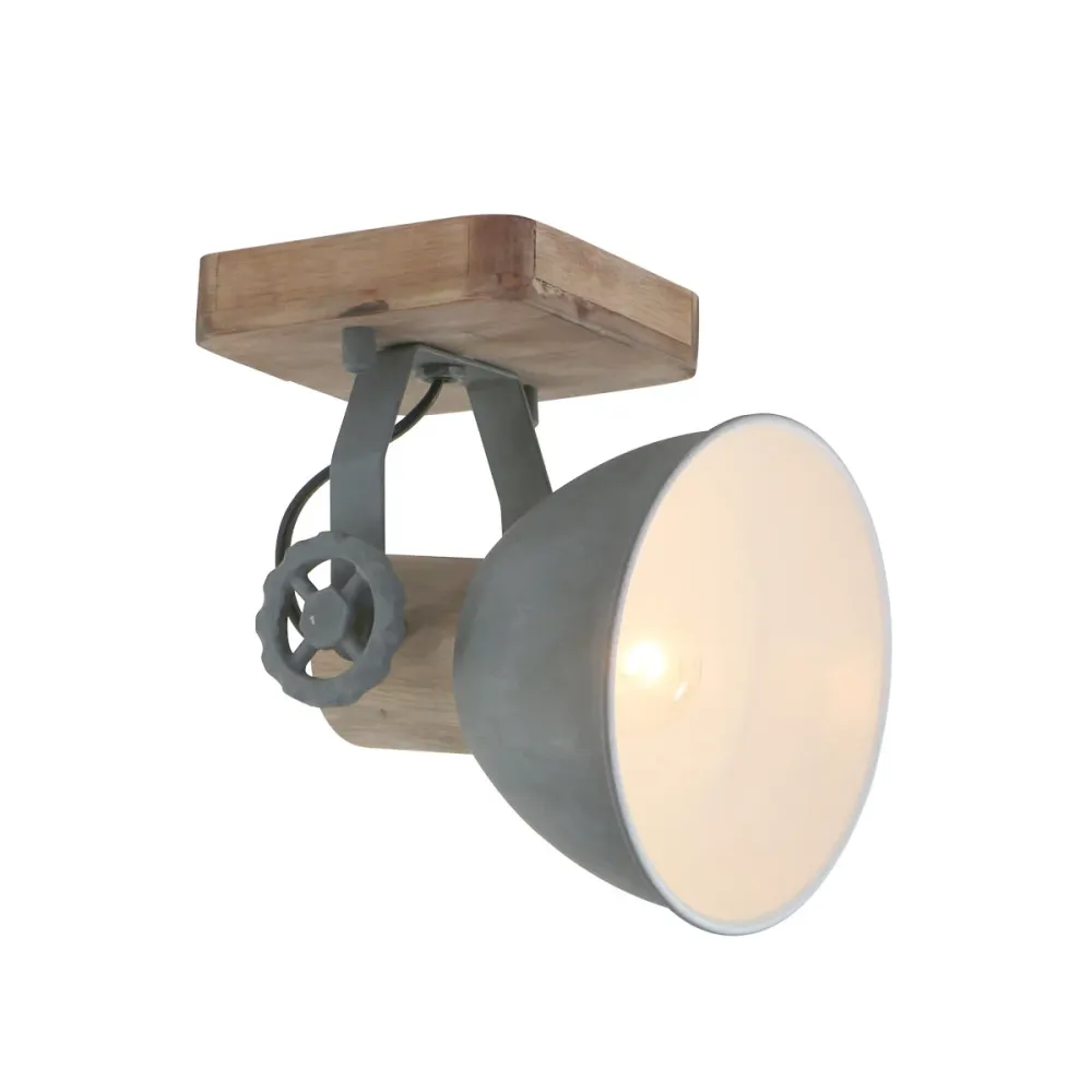 Mexlite spot gearwood - 1 lichts - 15x 17 cm - grijs