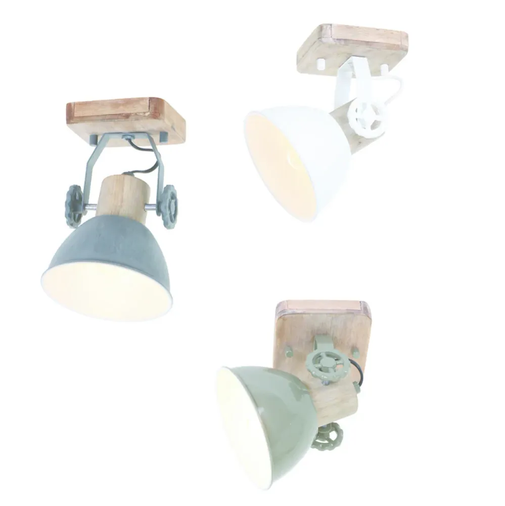 Mexlite spot gearwood - 1 lichts - 15x 17 cm - grijs