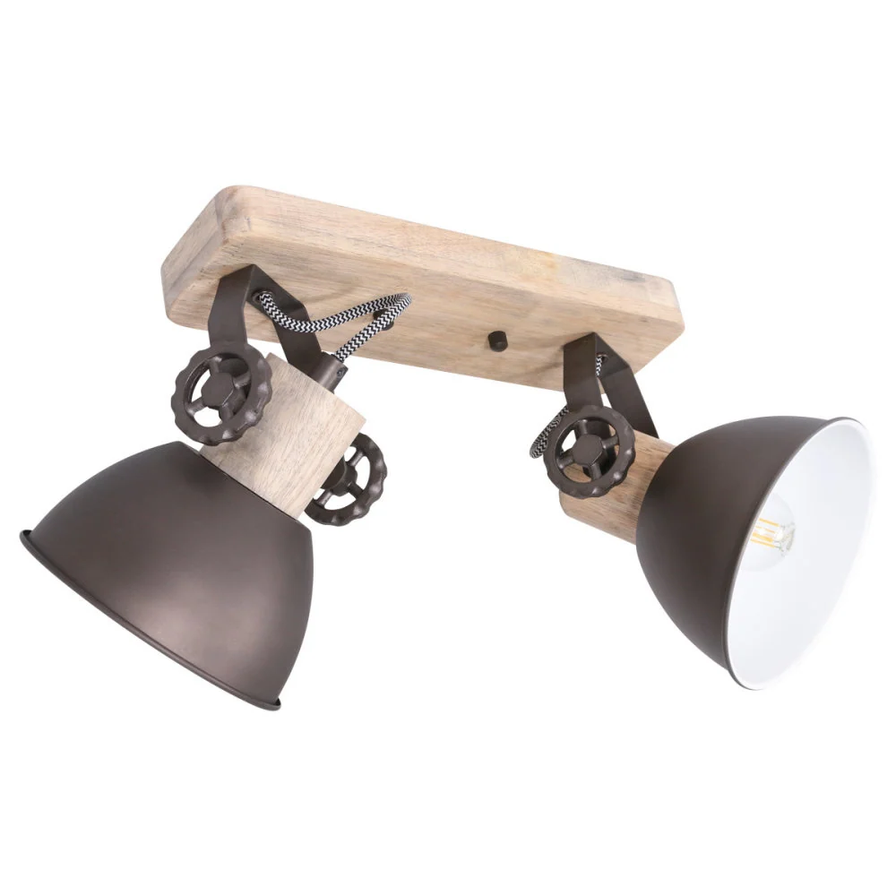 Mexlite spot gearwood - 2 lichts - 32x 17 cm - antraciet