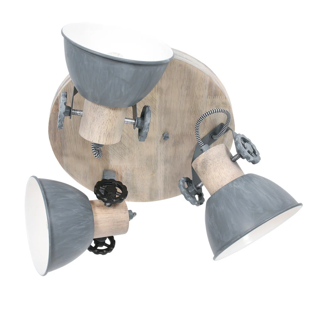 Mexlite spot gearwood - 3 lichts - 38x 20 cm - grijs