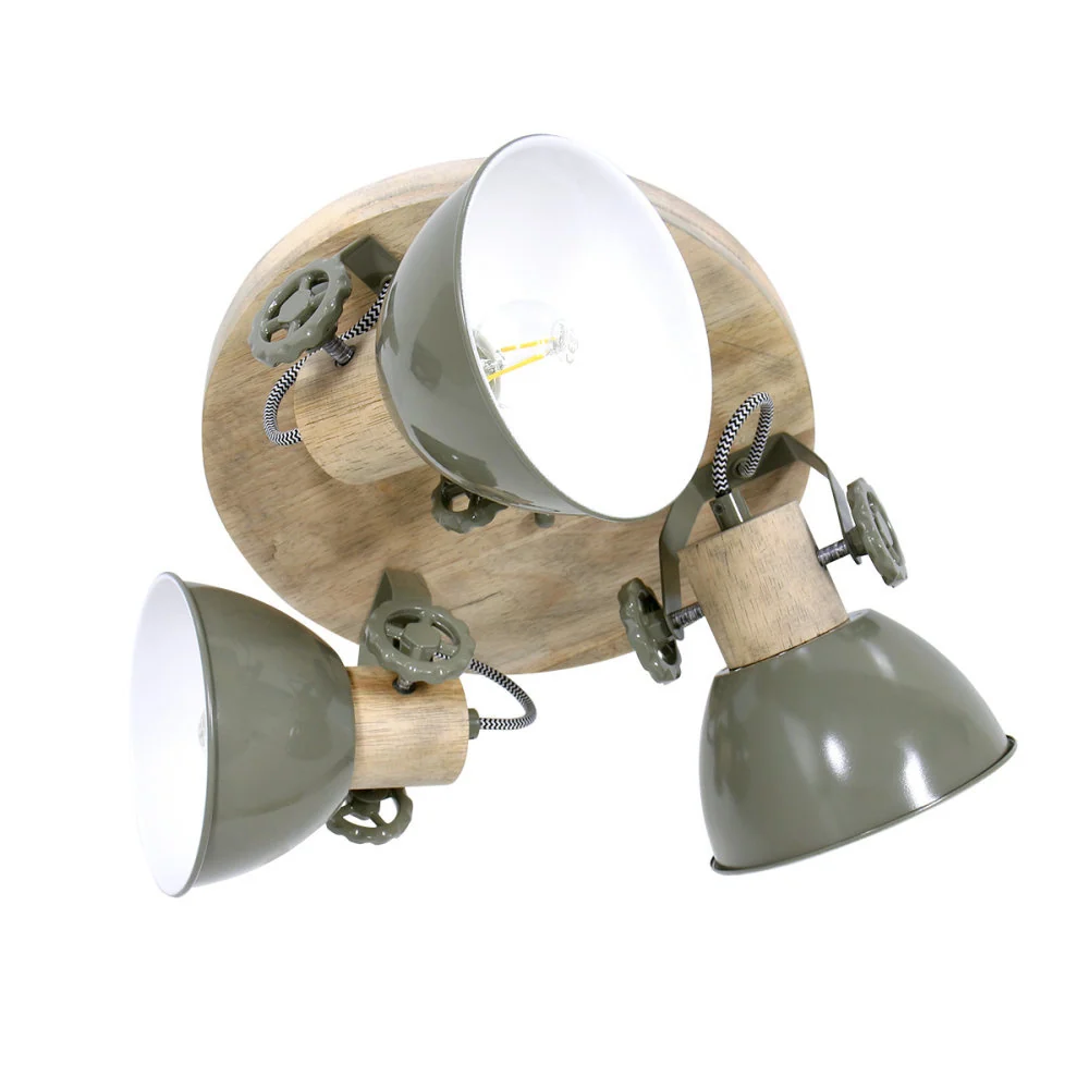 Mexlite spot gearwood - 3 lichts - 38x 20 cm - groen