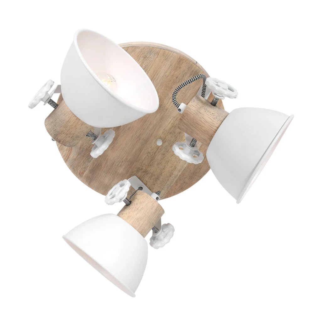 Mexlite spot gearwood - 3 lichts - 38x 20 cm - wit