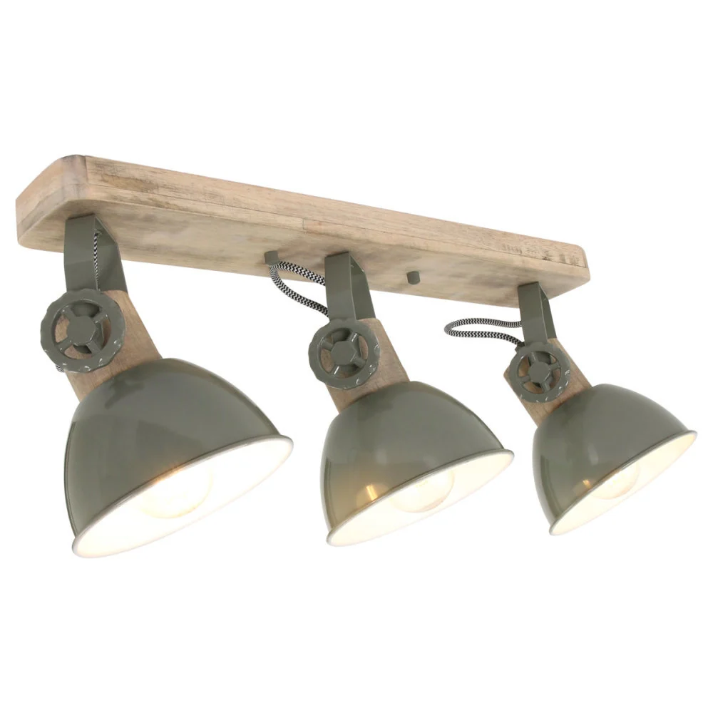 Mexlite spot gearwood - 3 lichts - 59x 17 cm - groen