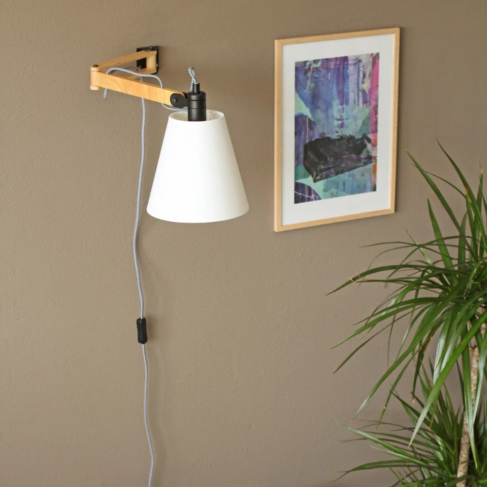 Mexlite wandlamp dion - 1 lichts - 55x 24 cm - beuken