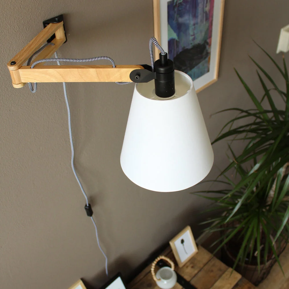 Mexlite wandlamp dion - 1 lichts - 55x 24 cm - beuken