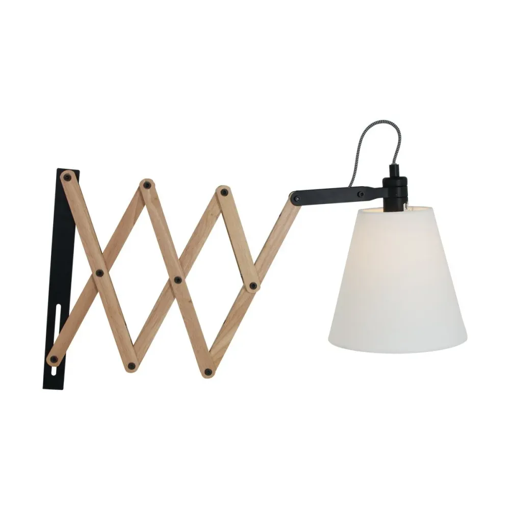 Mexlite wandlamp liv - 1 lichts - 80x 30.5 cm - beuken