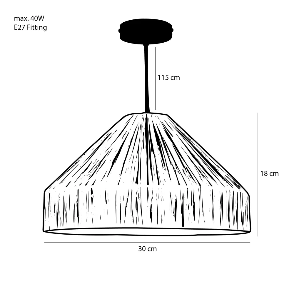 Elisa Ceiling Lamp L. Brown 40W-E27 - H18Xd30Cm Mica Decorations