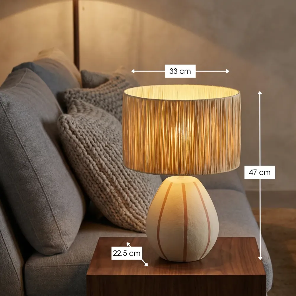 Mica Decorations Denton Tafellamp Woonkamer - Lamp Decoratief met Lampenkap - Bureaulamp Tafellampen Woonkamer - 33 x 22,5...