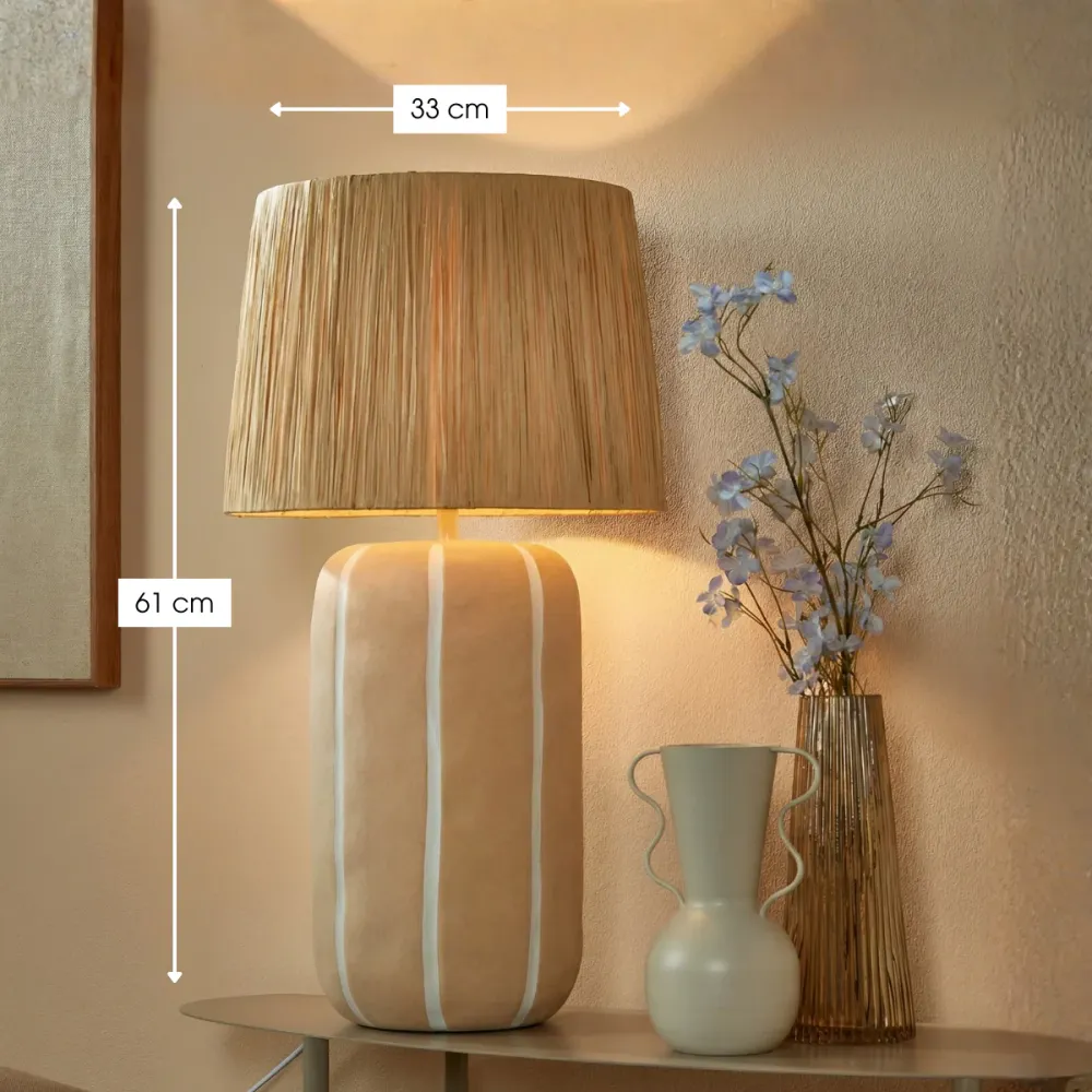 Mica Decorations Denton Tafellamp Woonkamer - Lamp Decoratief met Lampenkap - Bureaulamp Tafellampen Woonkamer - 61 x ⌀33...