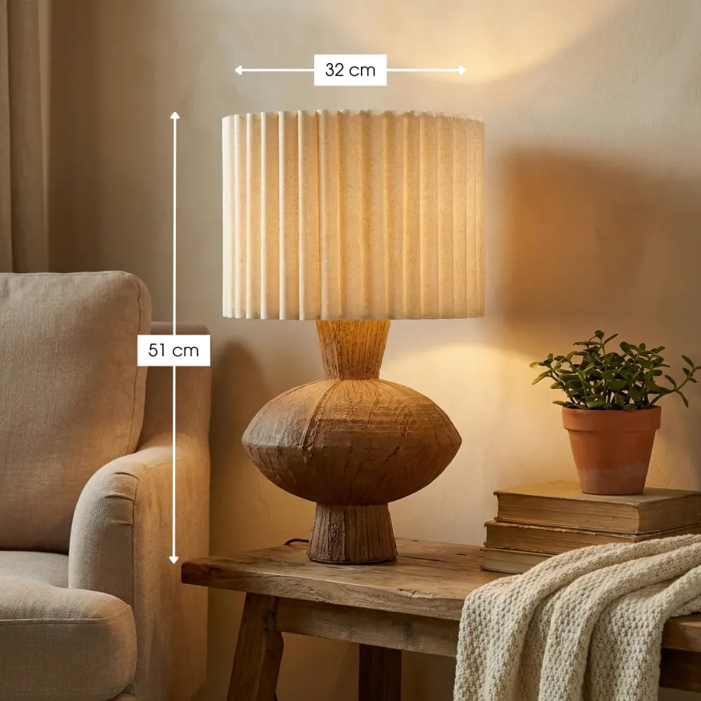 Mica Decorations Frey Tafellamp Woonkamer - Japandi Stijl - Lamp Decoratief met Lampenkap - Bureaulamp Tafellampen Woonkam...