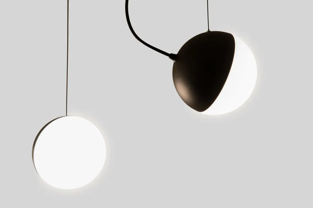 Milan - Half Pendant @ 16 cm E27 textured black