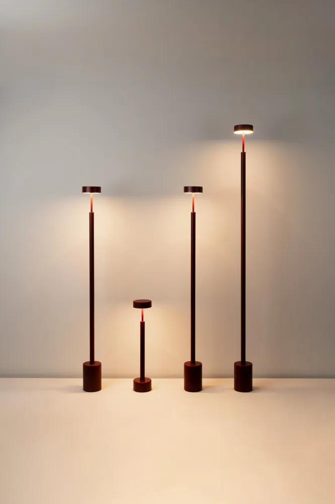 Milan - Peak Floor lamp h.130 cm Led PCB Textured burgundy