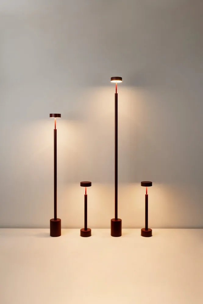 Milan - Peak Floor lamp h.130 cm Led PCB Textured burgundy