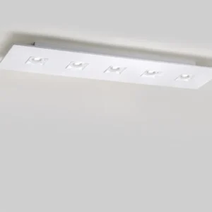 Milan - Polifemo rectangular ceiling lamp GU10 5 lights textured white