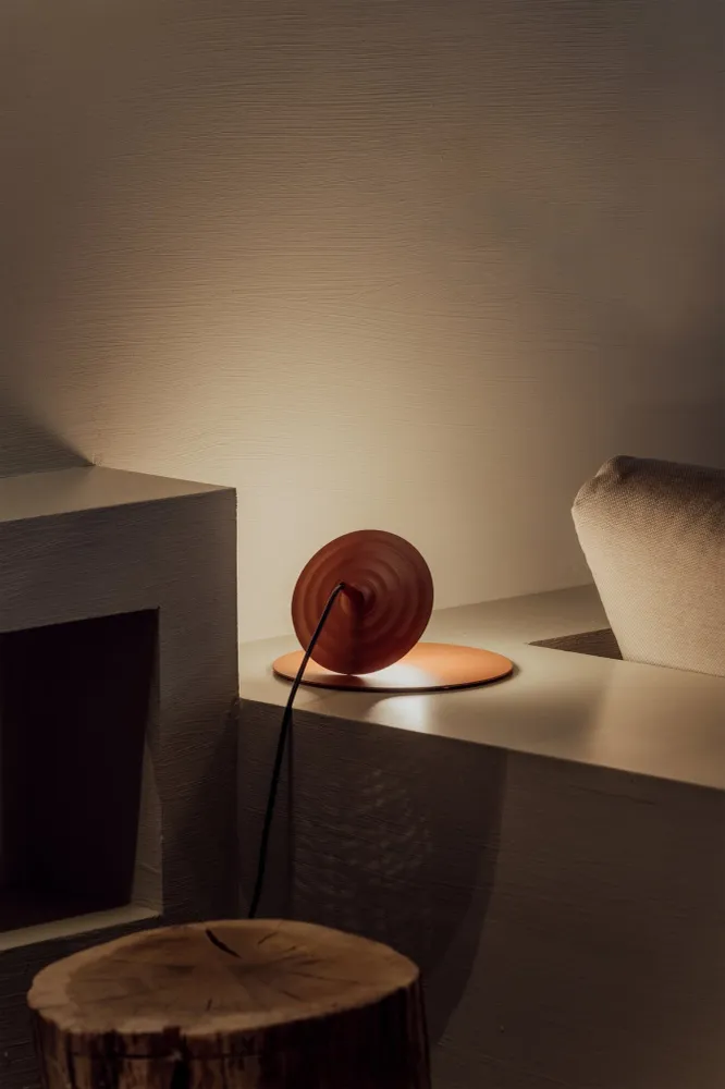Milan - Symphony Table lamp G9 textured copper