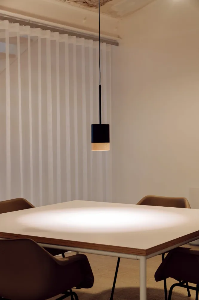 Milan - Third Pendant light GU10 textured black ash wood