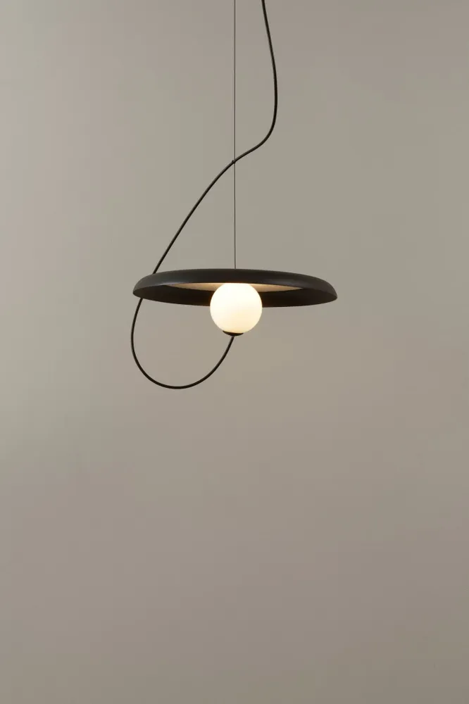 Milan - Wire Pendant @38 cm.G9 textured anthracite gray