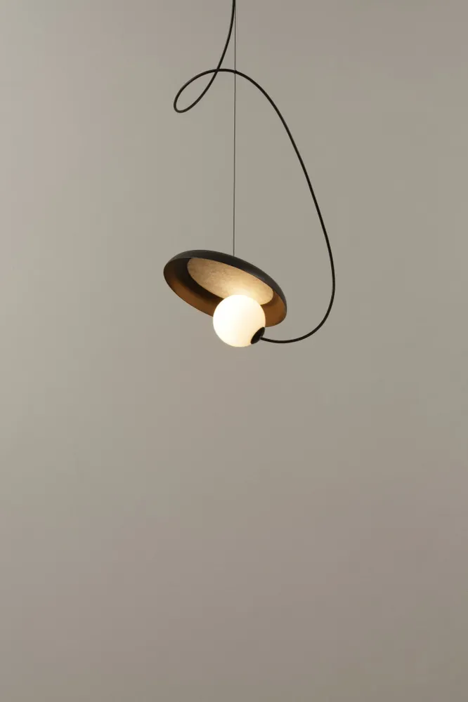 Milan - Wire Pendant @ 24 cm.G9 textured copper
