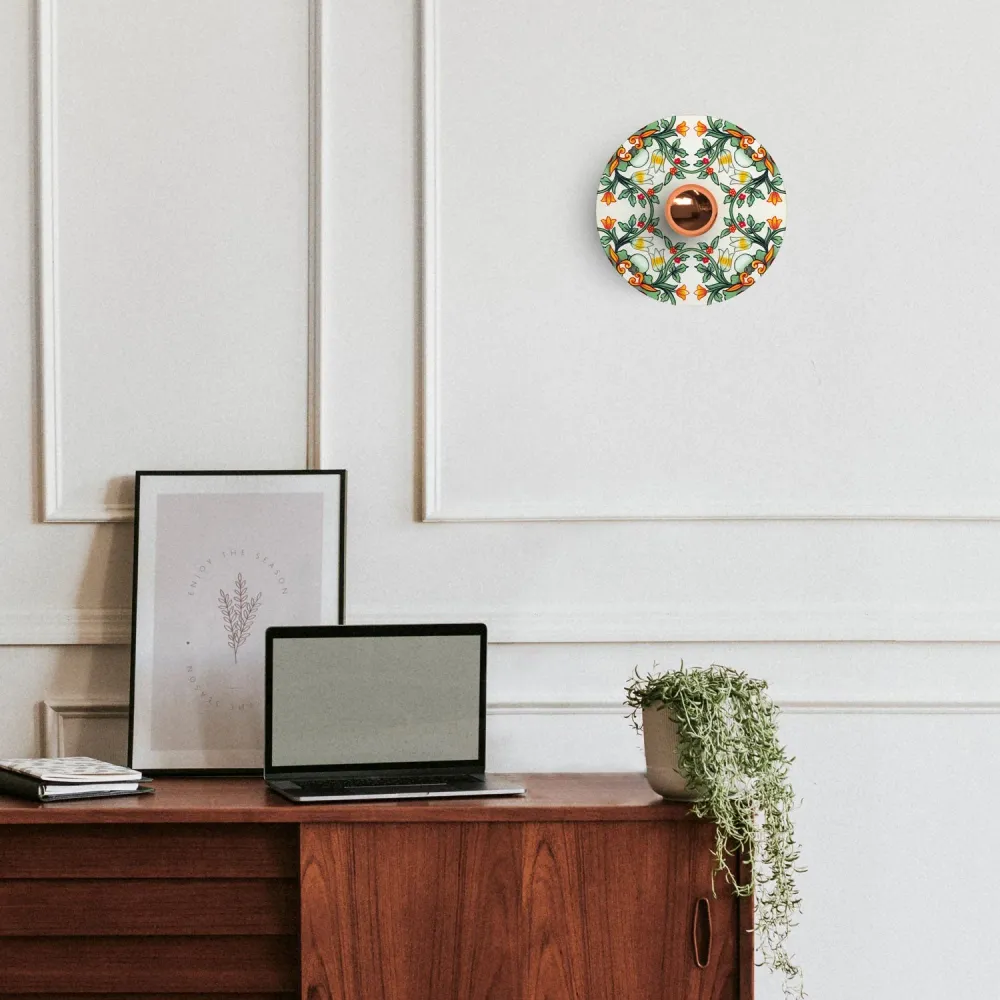 Mini Ellepì schaal 'Maioliche' Rood en Groen voor lampen, diameter 24 cm - Made Italy