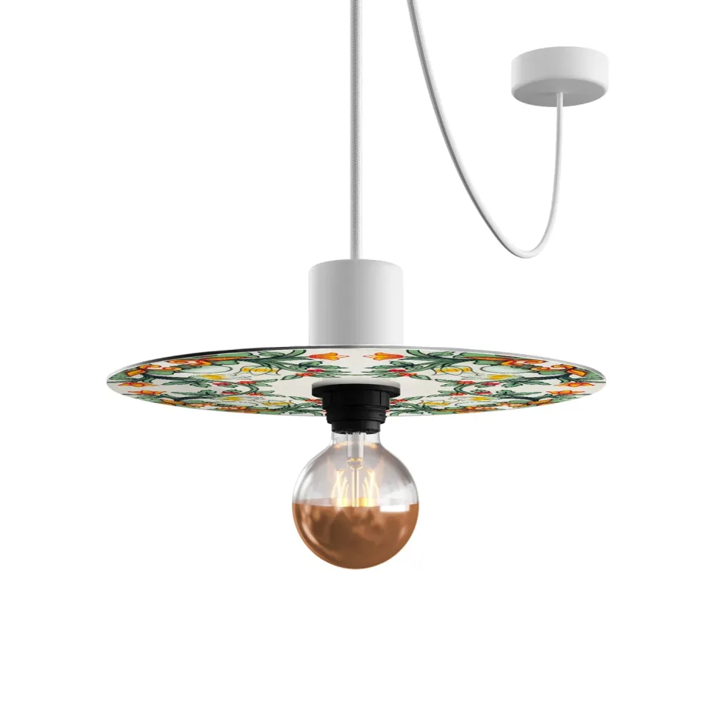 Mini Ellepì schaal 'Maioliche' Rood en Groen voor lampen, diameter 24 cm - Made Italy