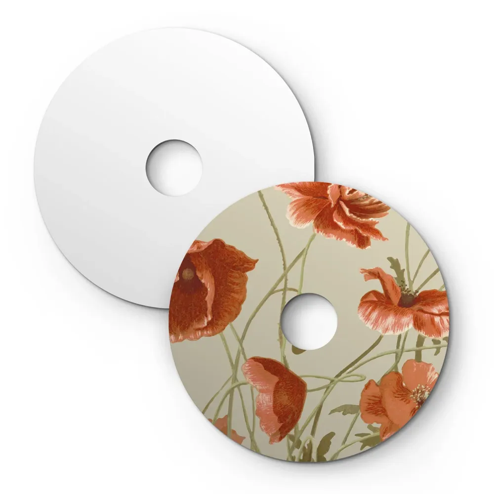 Mini platte Lampenkap Ellepì met bloemenmotief 'Blossom Haven' Botanisch Papaver, diameter 24 cm - Made Italy